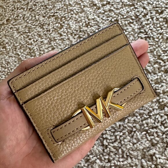 Michaels Kors Reed Large Pebbled Leather Card Case/Camel - Picture 5 of 8